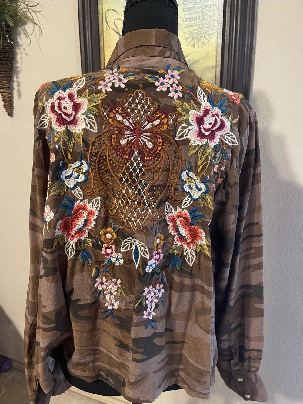 Johnny Was Top Esmeralda Handkerchief Bolero Shirt Button Down Embroidered M